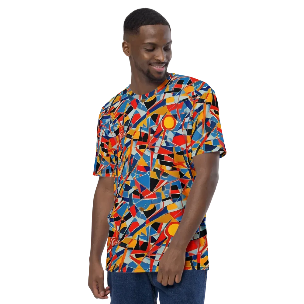 Abstract Mingle on Men's Crew Neck T-Shirt — Left
