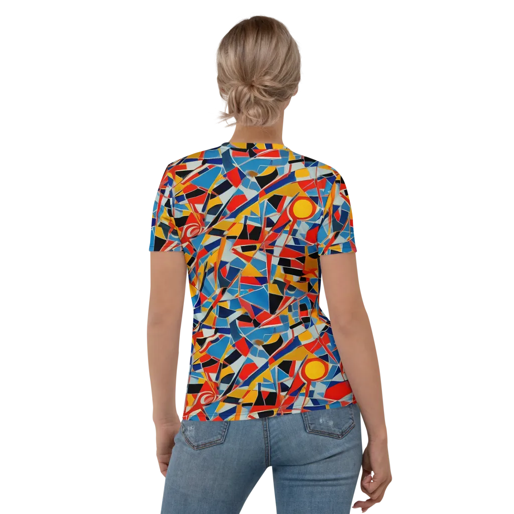 Abstract Mingle on Women's Crew Neck T-Shirt — Back