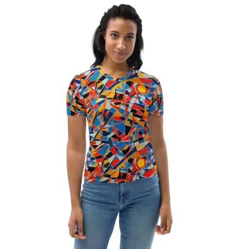 Abstract Mingle on a Women's Crew Neck T-Shirt