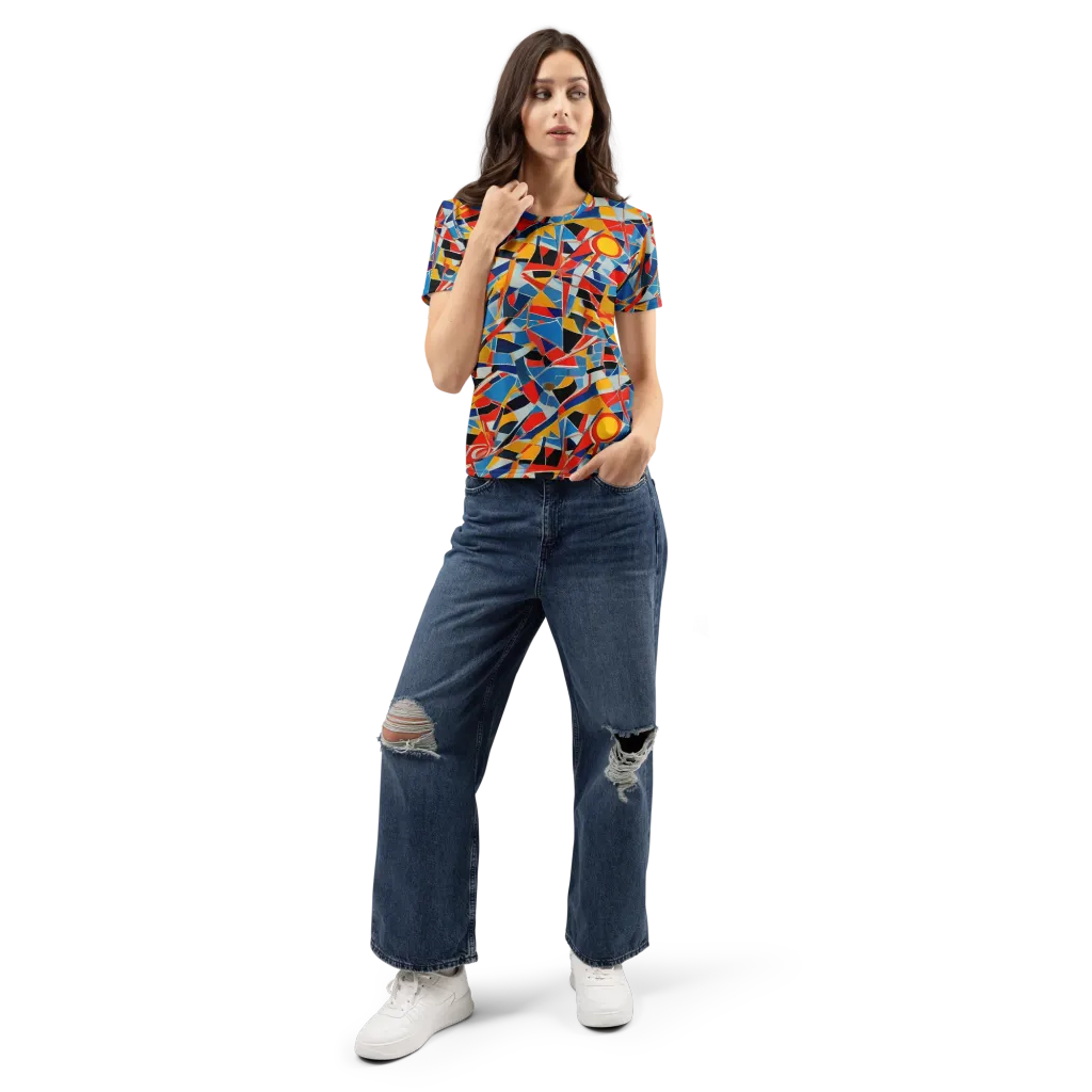 Abstract Mingle on Women's Crew Neck T-Shirt — Front