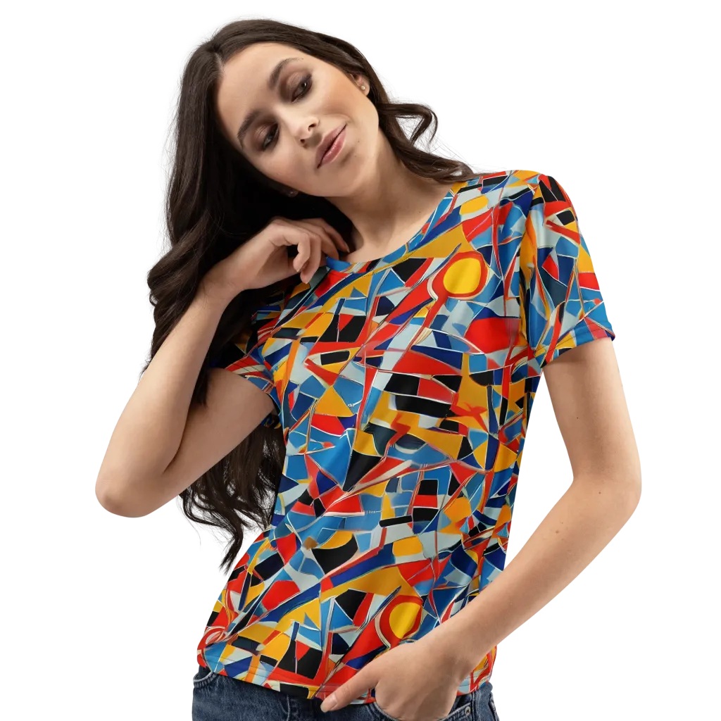 Abstract Mingle on Women's Crew Neck T-Shirt — Left Front