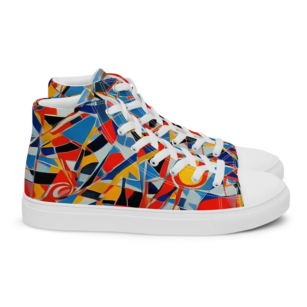 Abstract Mingle on Women's High Top Canvas Shoes — Right