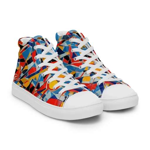 Abstract Mingle on a Women's High Top Canvas Shoes