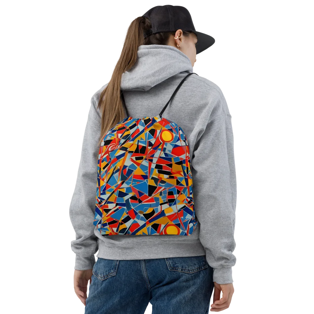 Abstract Mingle on Drawstring Bag — Front