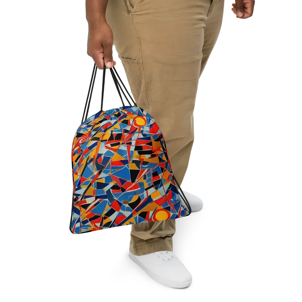 Abstract Mingle on Drawstring Bag — Front