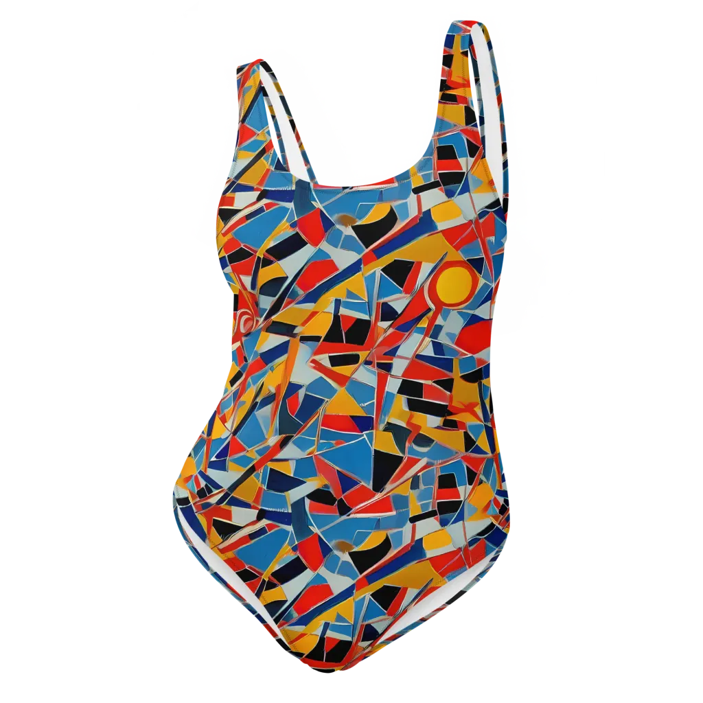 Abstract Mingle on One-Piece Swimsuit — Front