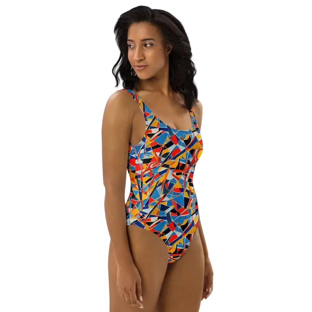 Abstract Mingle on One-Piece Swimsuit — Right