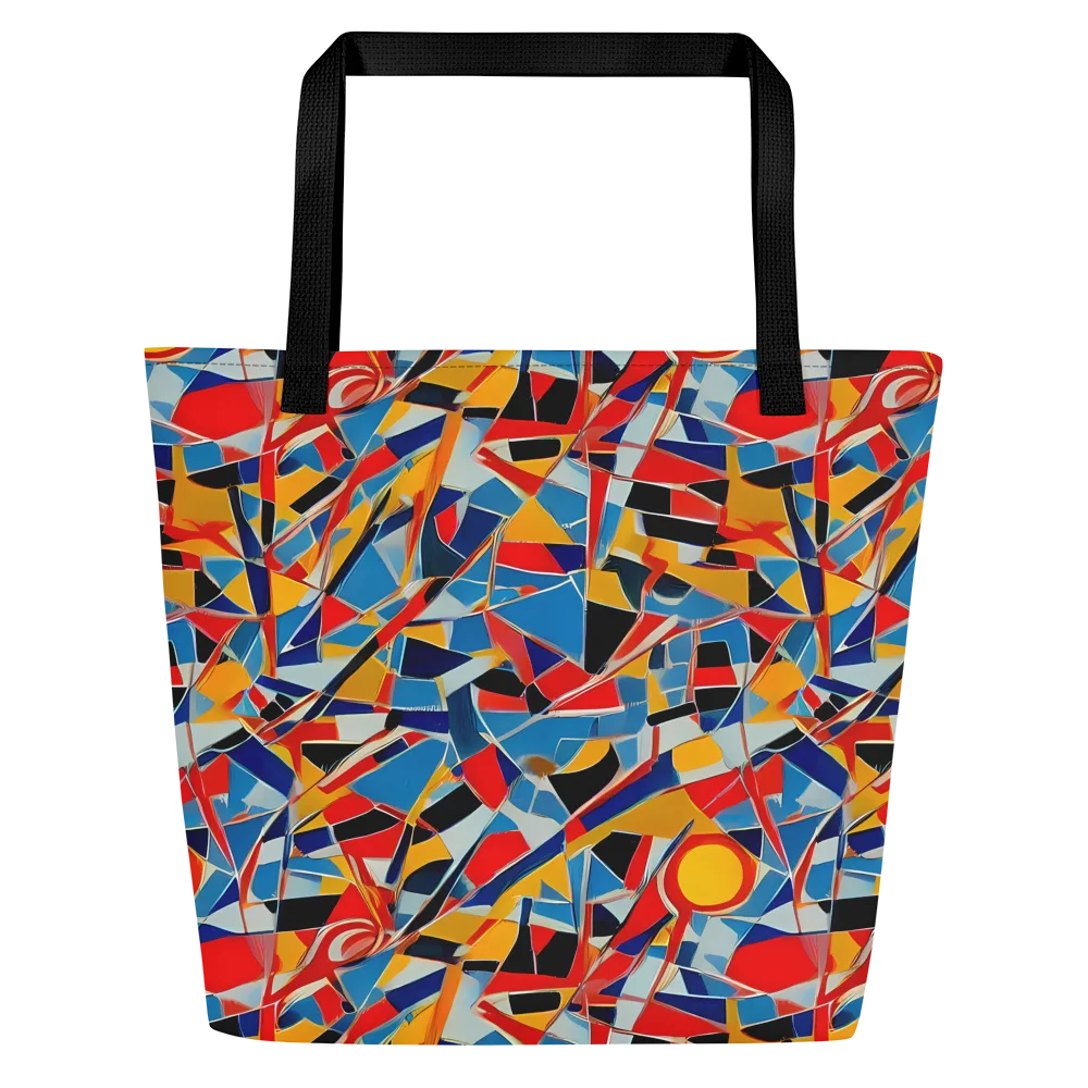 Abstract Mingle on Large Tote Bag W/ Pocket — Front