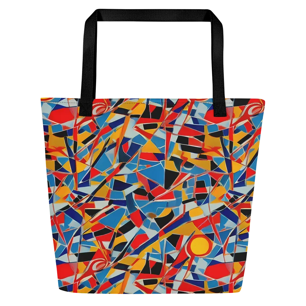 Abstract Mingle on Large Tote Bag W/ Pocket — Front