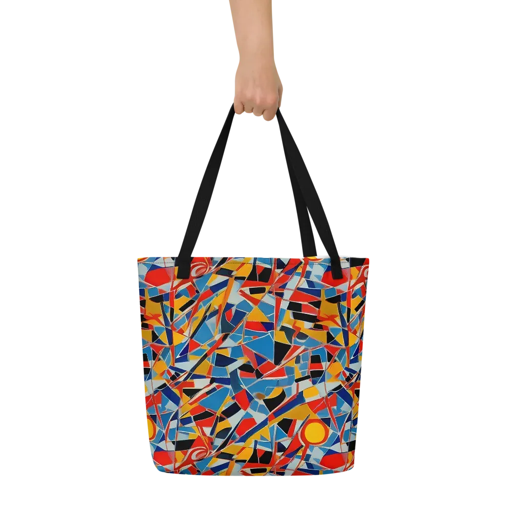 Abstract Mingle on Large Tote Bag W/ Pocket — Front