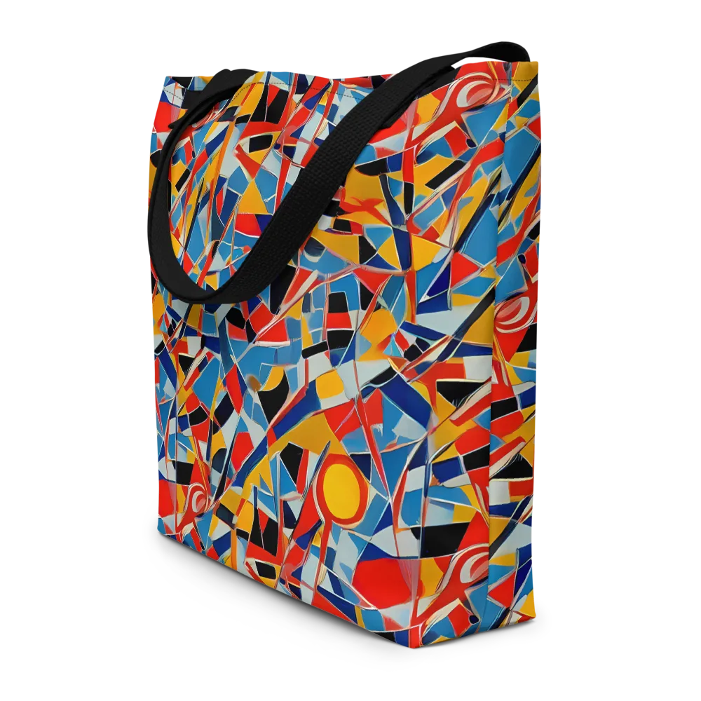 Abstract Mingle on Large Tote Bag W/ Pocket — Front