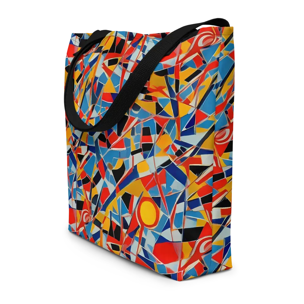 Abstract Mingle on Large Tote Bag W/ Pocket — Front