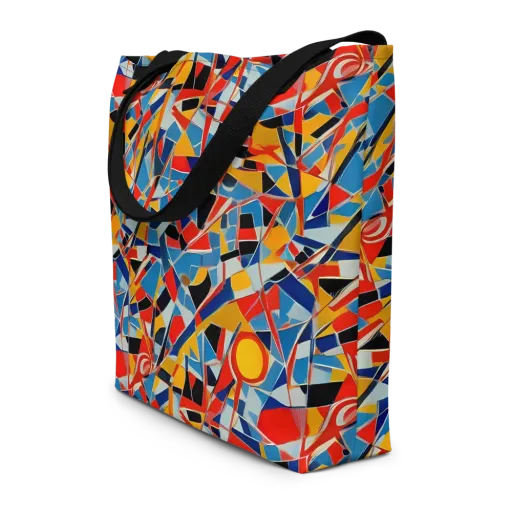 Abstract Mingle on a Large Tote Bag W/ Pocket
