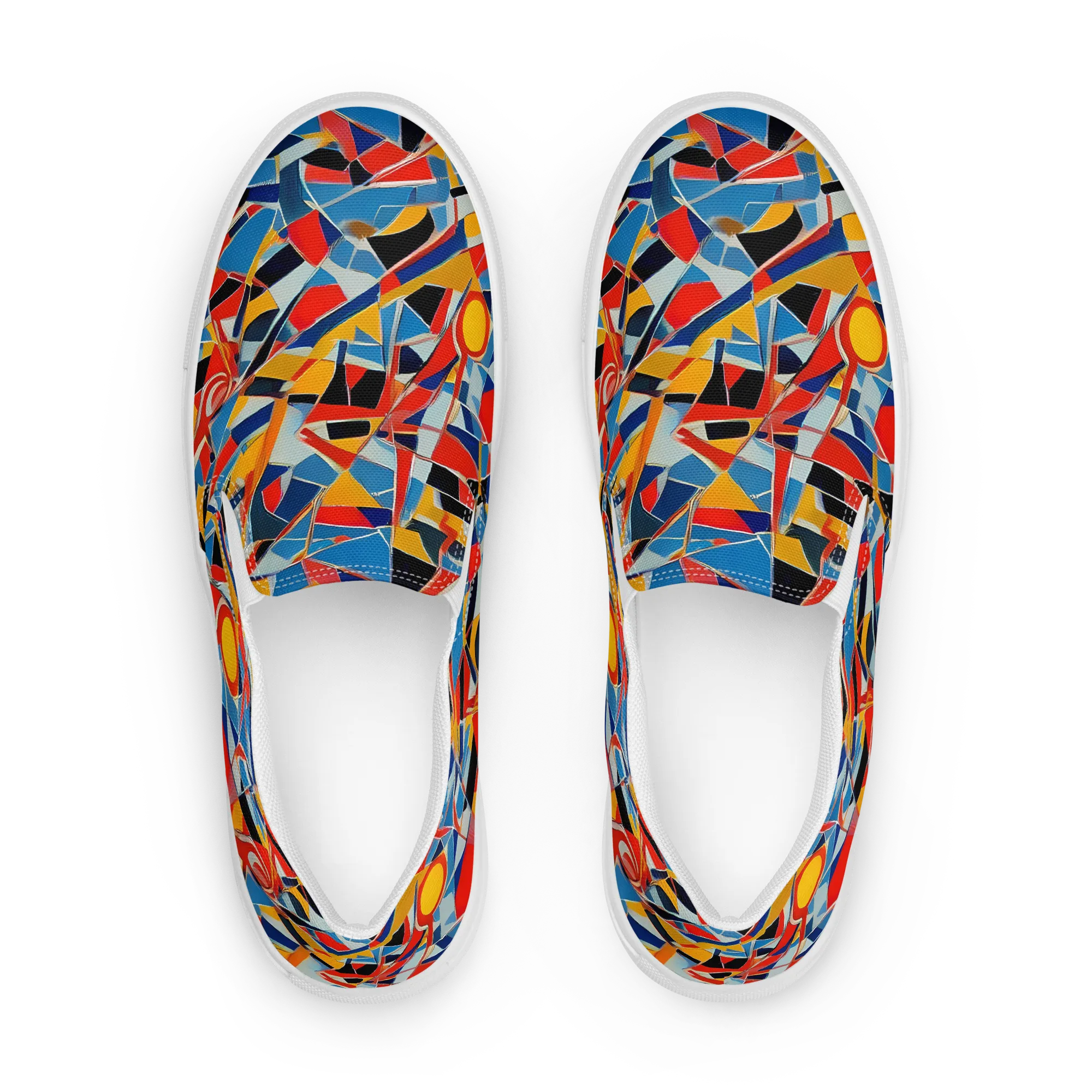 Abstract Mingle on Women's Slip-On Canvas Shoes — Front