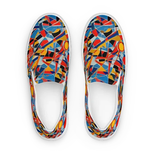 Abstract Mingle on a Women's Slip-On Canvas Shoes