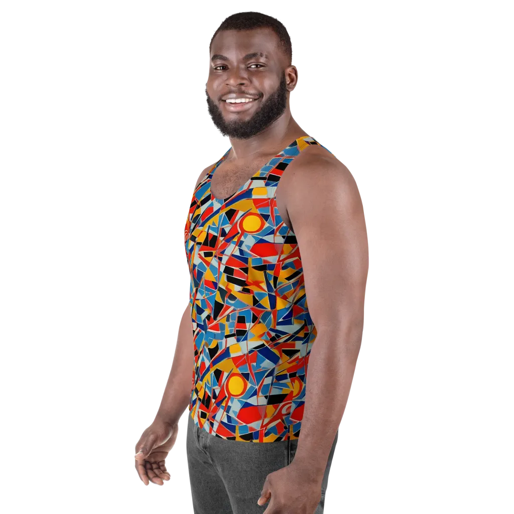 Abstract Mingle on Men's Tank Top — Left Front