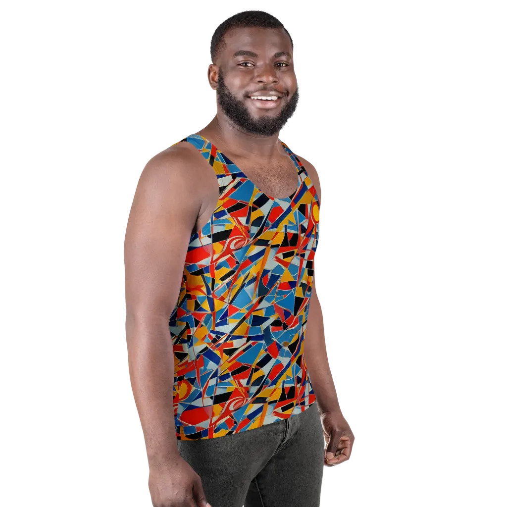 Abstract Mingle on Men's Tank Top — Right Front