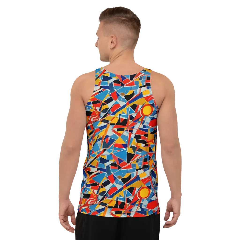 Abstract Mingle on Men's Tank Top — Back