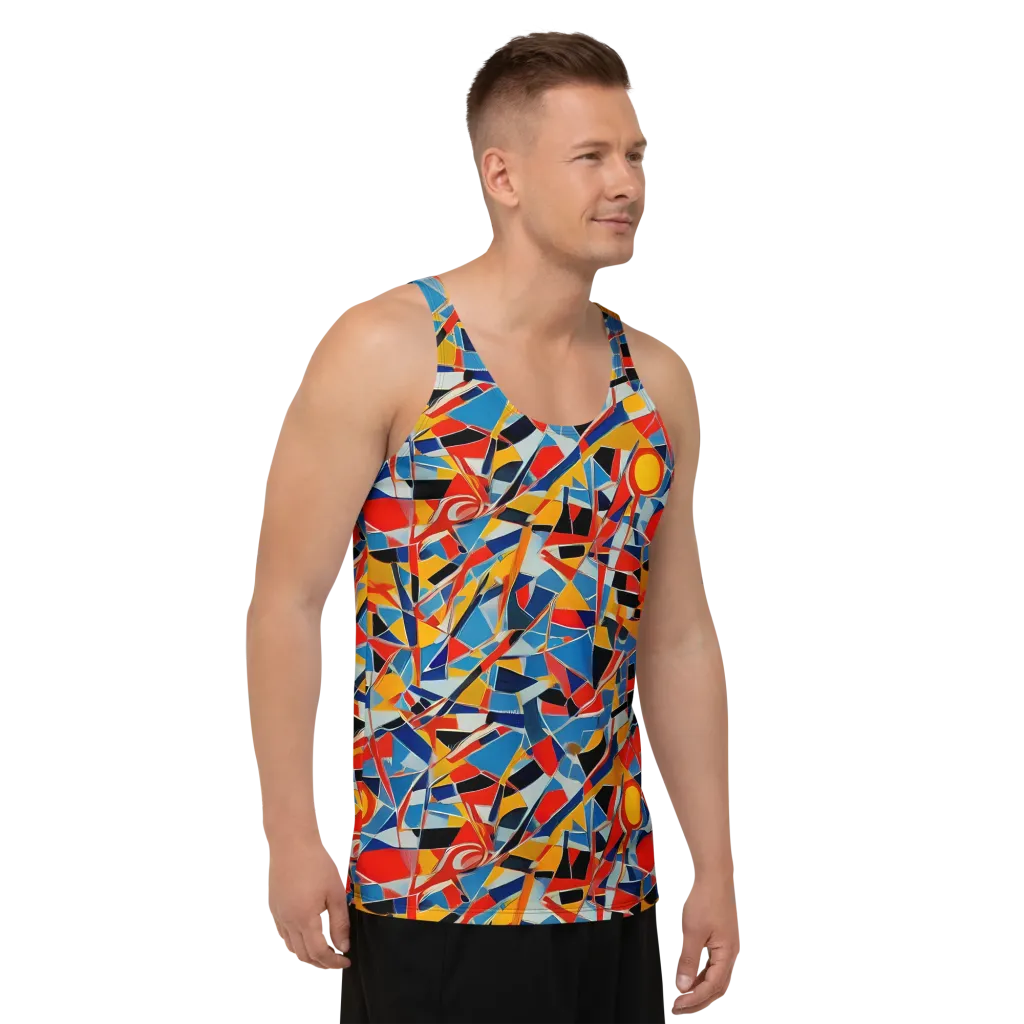 Abstract Mingle on Men's Tank Top — Right Front