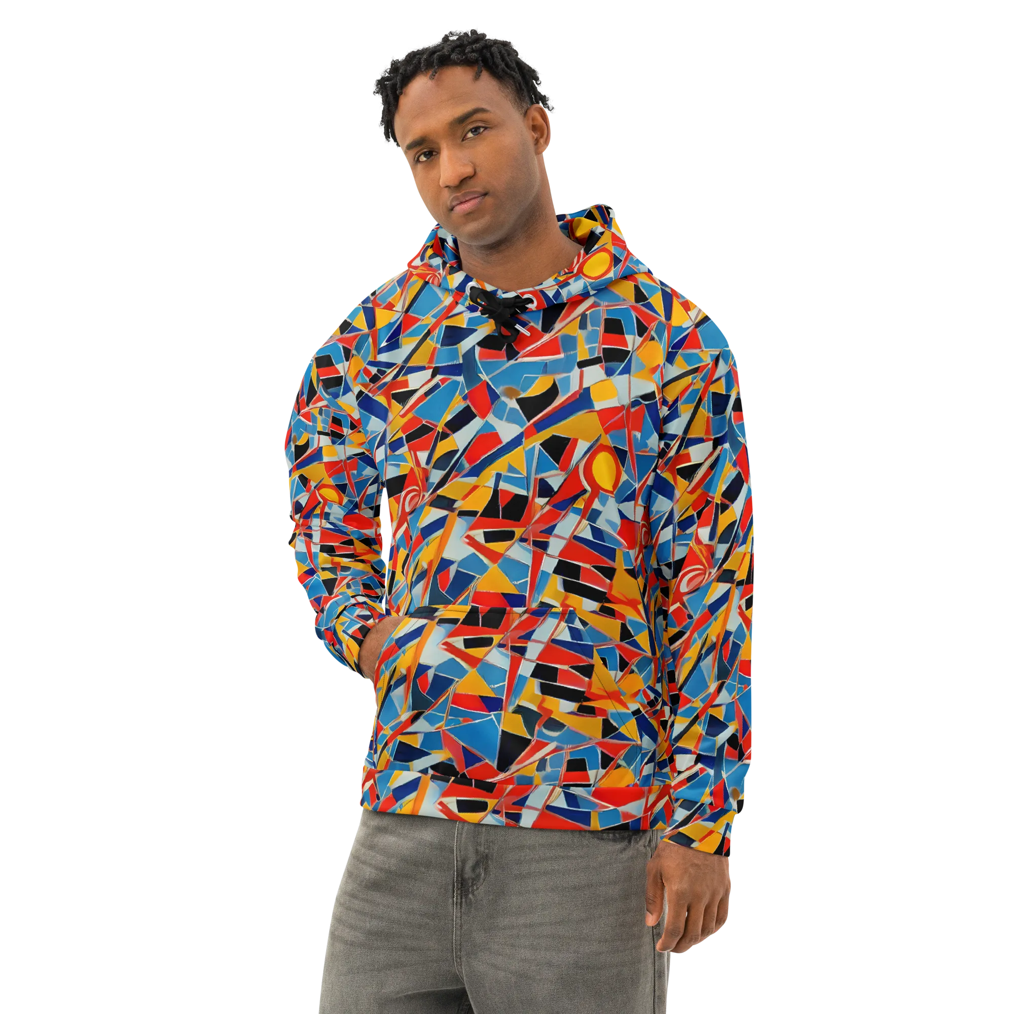 Abstract Mingle on Cotton Hoodie — Left Front