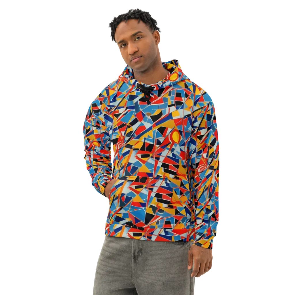 Abstract Mingle on Cotton Hoodie — Left Front