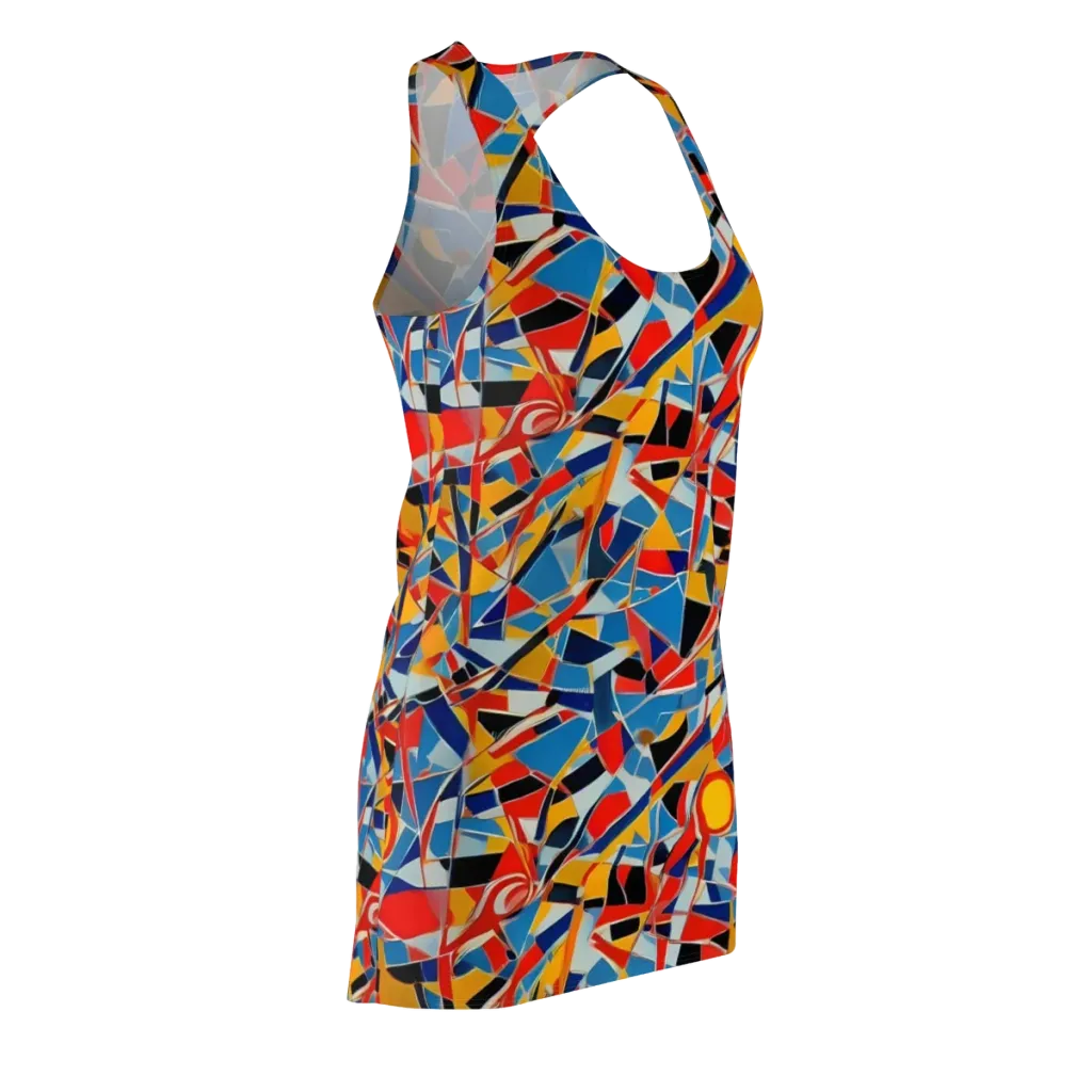 Abstract Mingle on Racerback Dress — Front Side