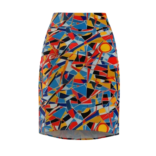 Abstract Mingle on a Pencil Skirt