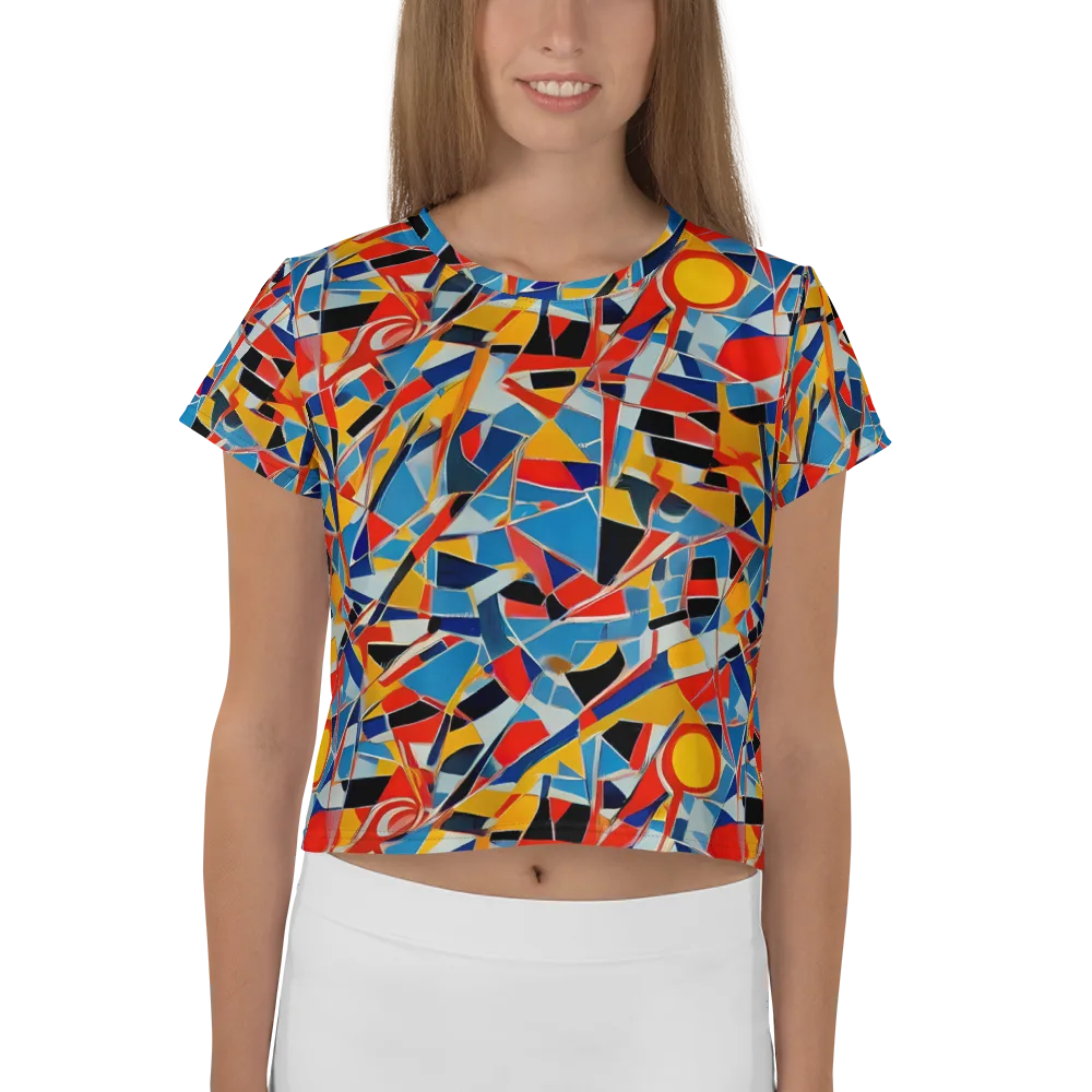 Abstract Mingle on Crop Tee — Front