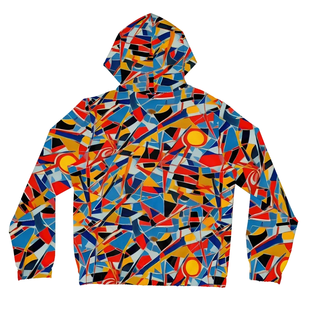 Abstract Mingle on Women's Full-Zip Hoodie — Back