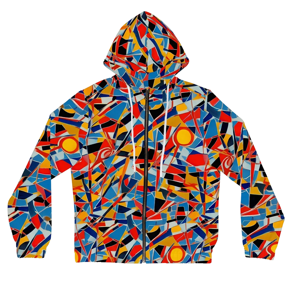 Abstract Mingle on Women's Full-Zip Hoodie — Front