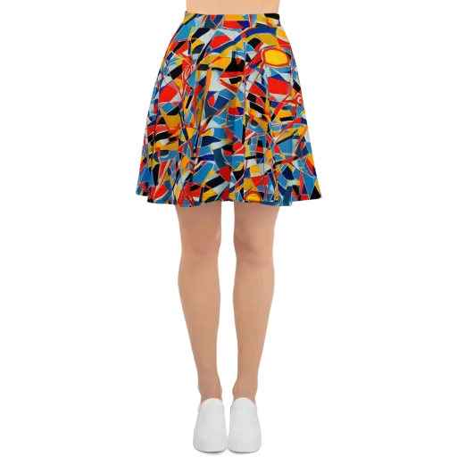 Abstract Mingle on a Skater Skirt