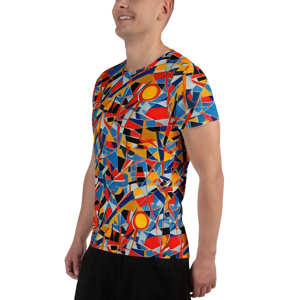 Abstract Mingle on Men's Athletic T-Shirt — Left