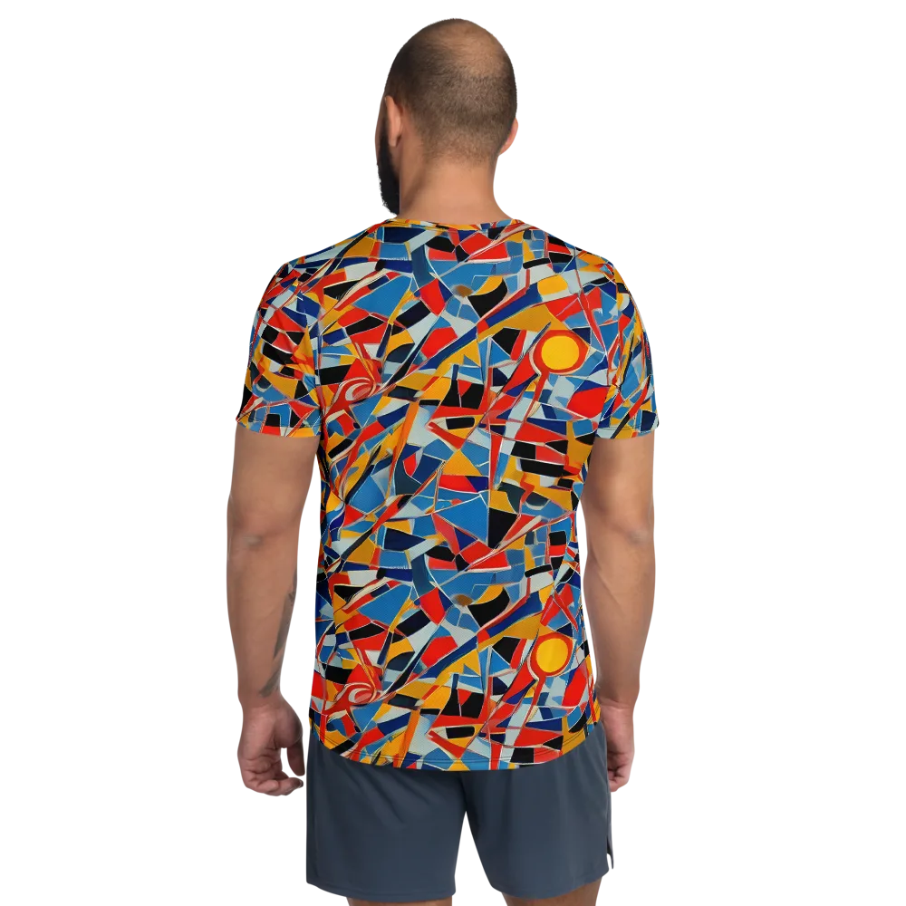 Abstract Mingle on Men's Athletic T-Shirt — Back
