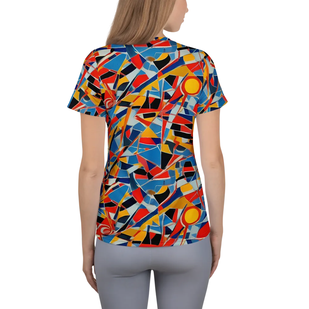 Abstract Mingle on Women's Athletic T-Shirt — Back