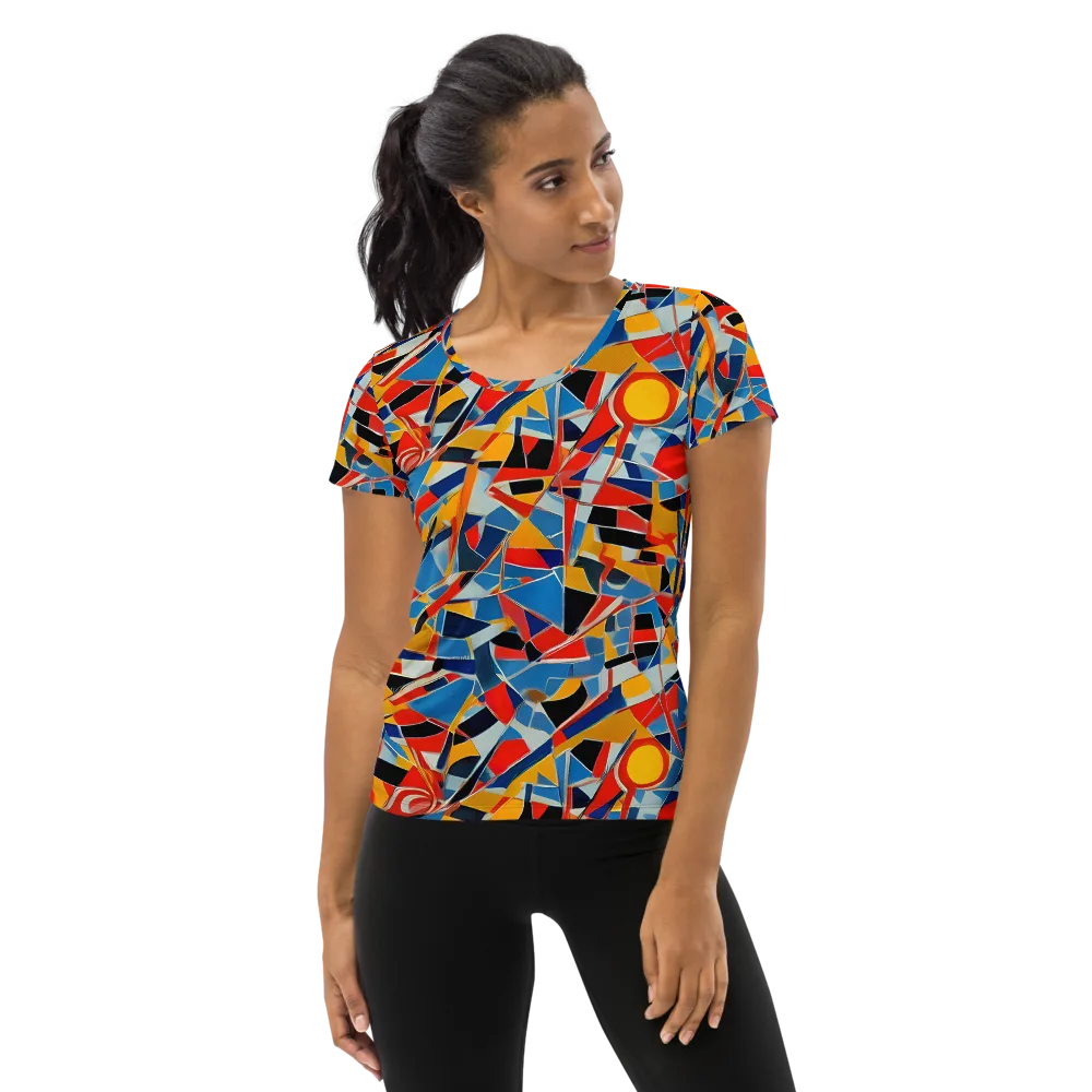 Abstract Mingle on Women's Athletic T-Shirt — Front