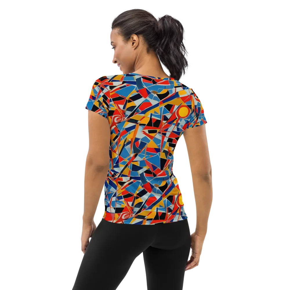 Abstract Mingle on Women's Athletic T-Shirt — Back