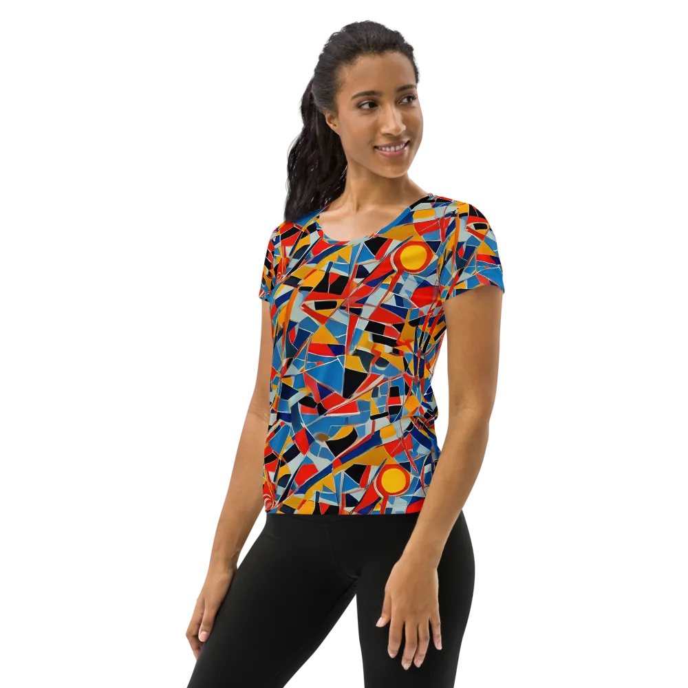 Abstract Mingle on Women's Athletic T-Shirt — Left