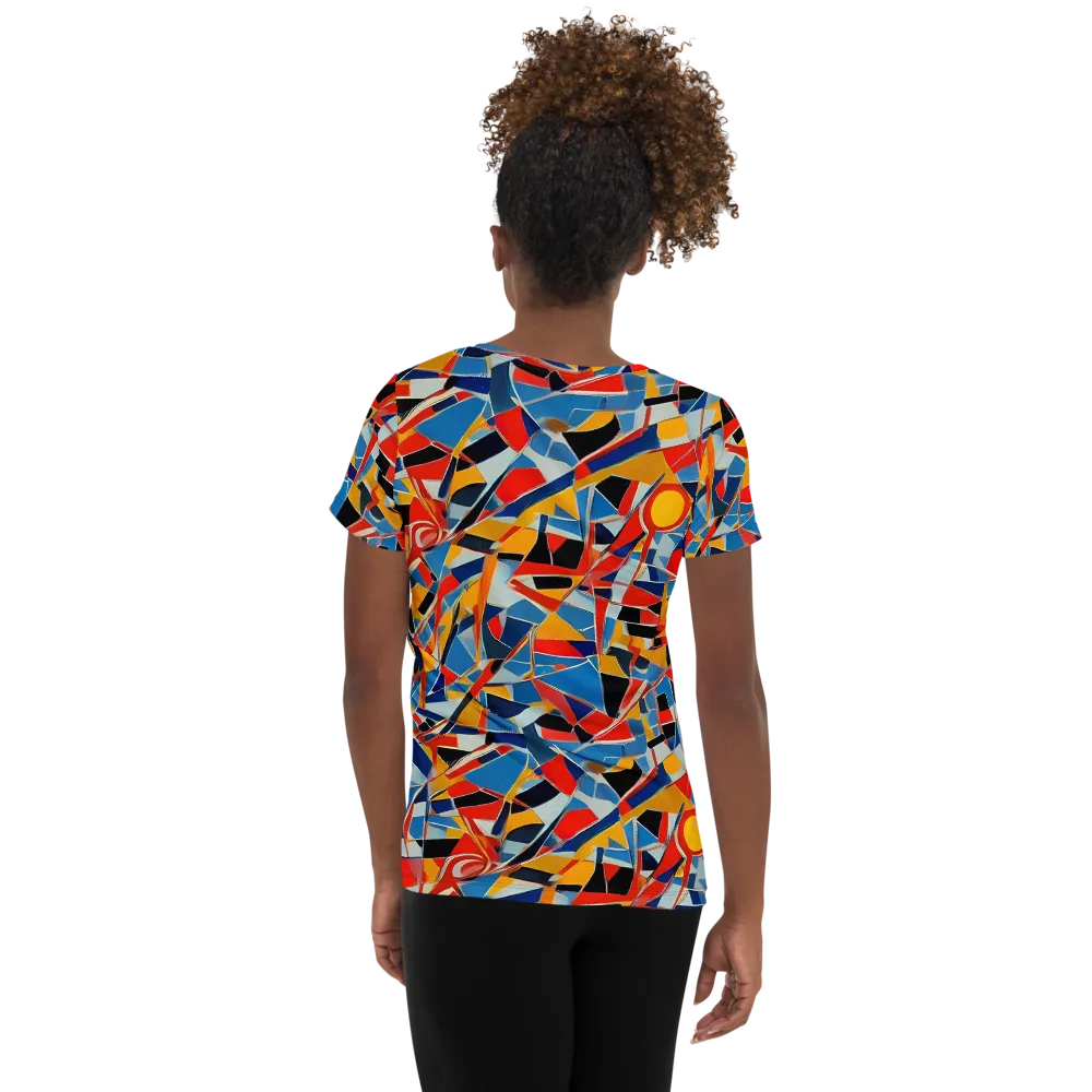 Abstract Mingle on Women's Athletic T-Shirt — Back
