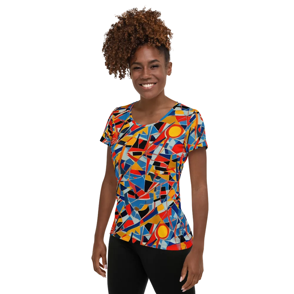 Abstract Mingle on Women's Athletic T-Shirt — Left