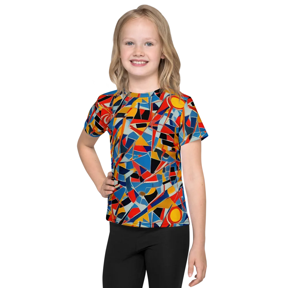Abstract Mingle on Kids Crew Neck T-Shirt — Front