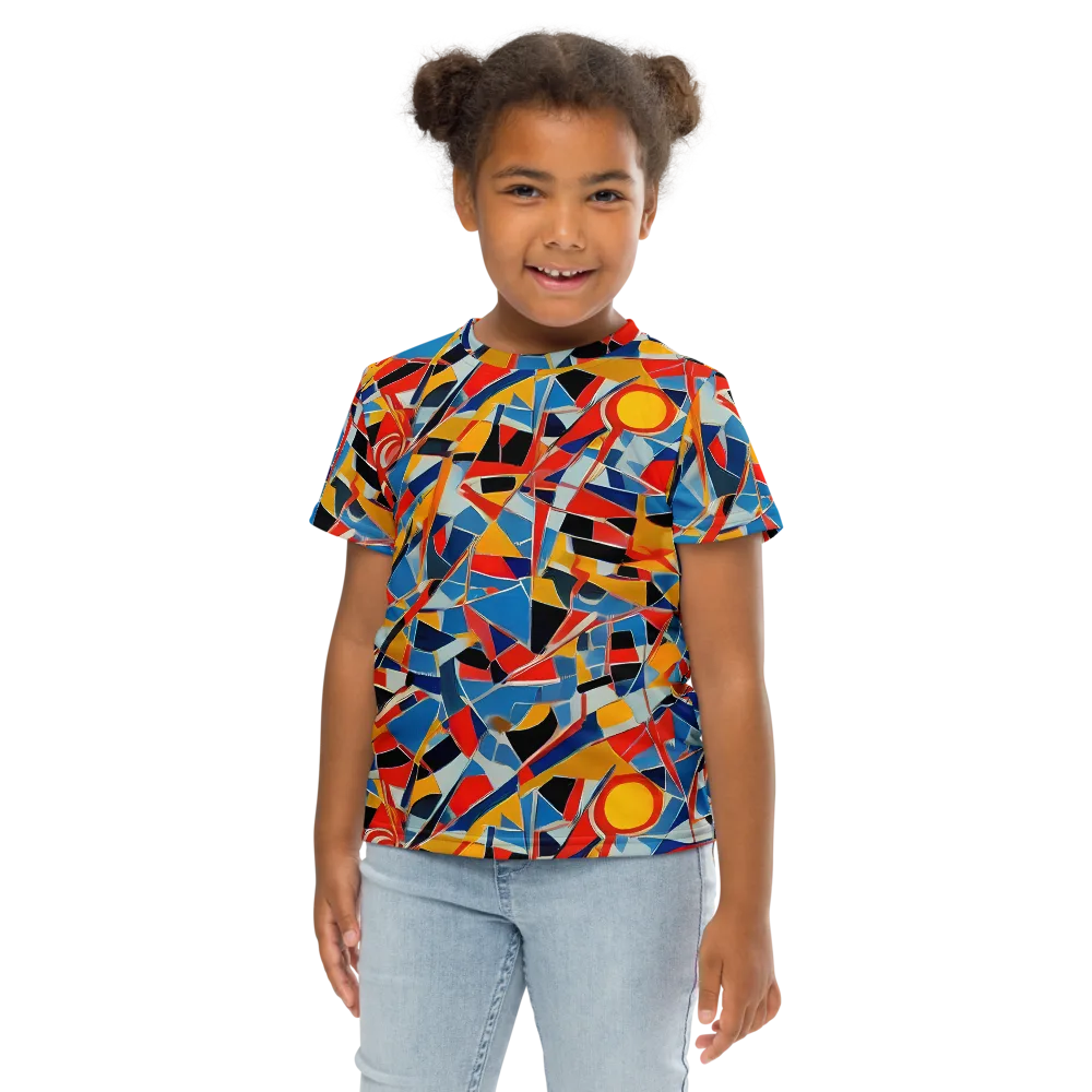Abstract Mingle on Kids Crew Neck T-Shirt — Front