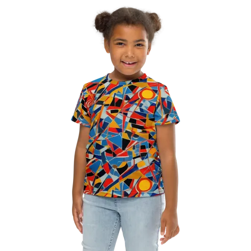Abstract Mingle on a Kids Crew Neck T-Shirt