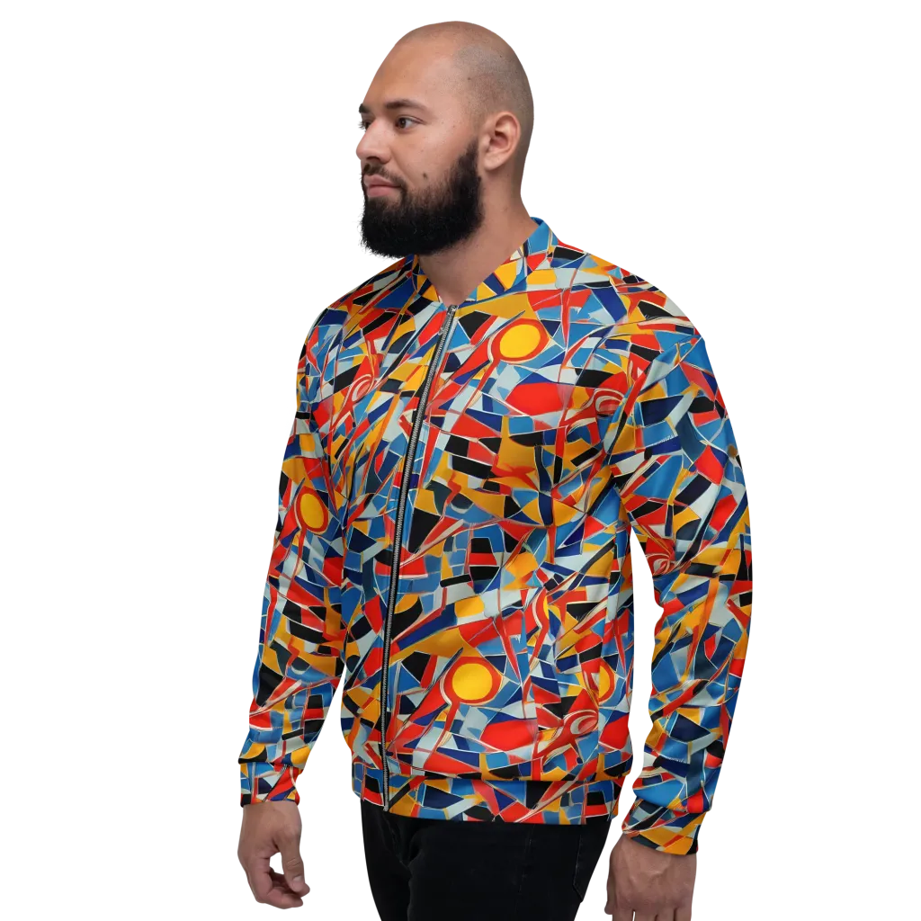 Abstract Mingle on Bomber Jacket — Left