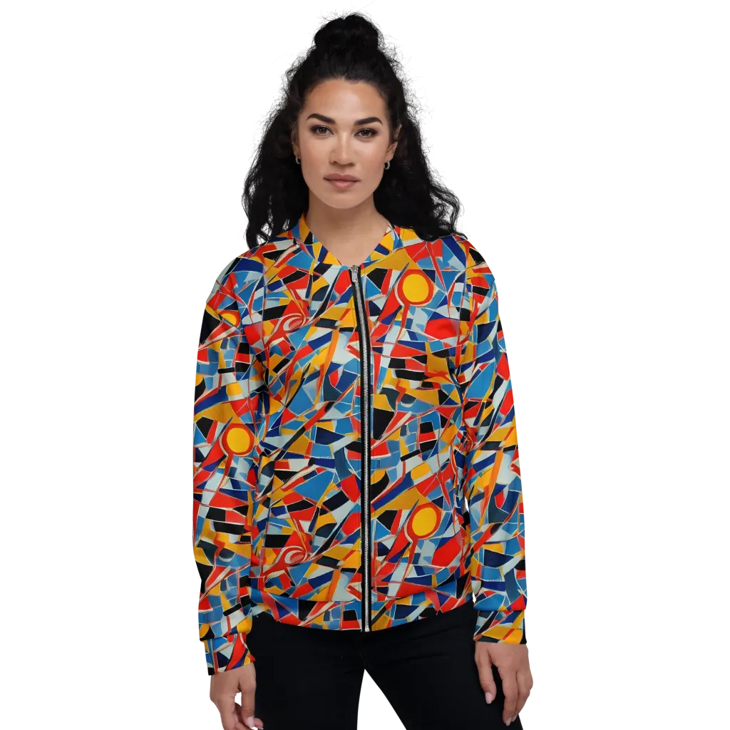 Abstract Mingle on Bomber Jacket — Front