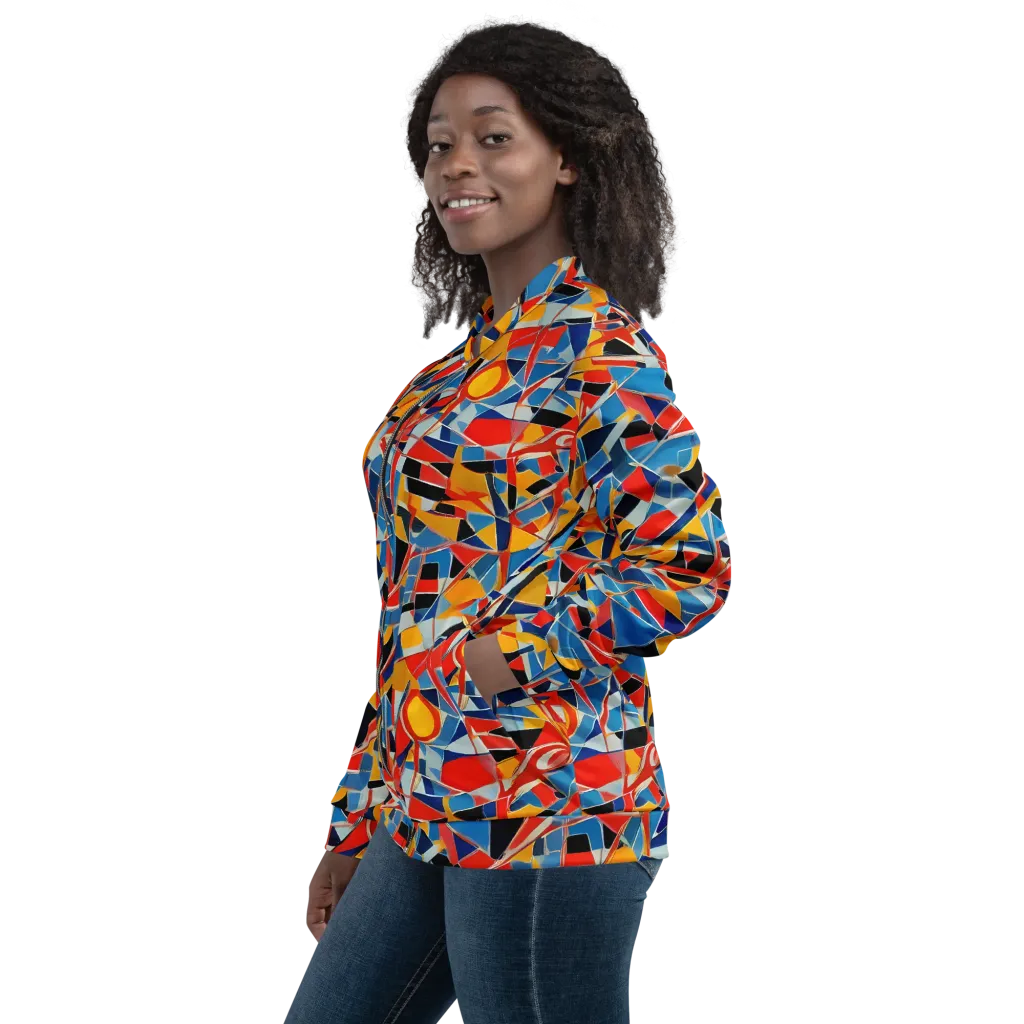 Abstract Mingle on Bomber Jacket — Left