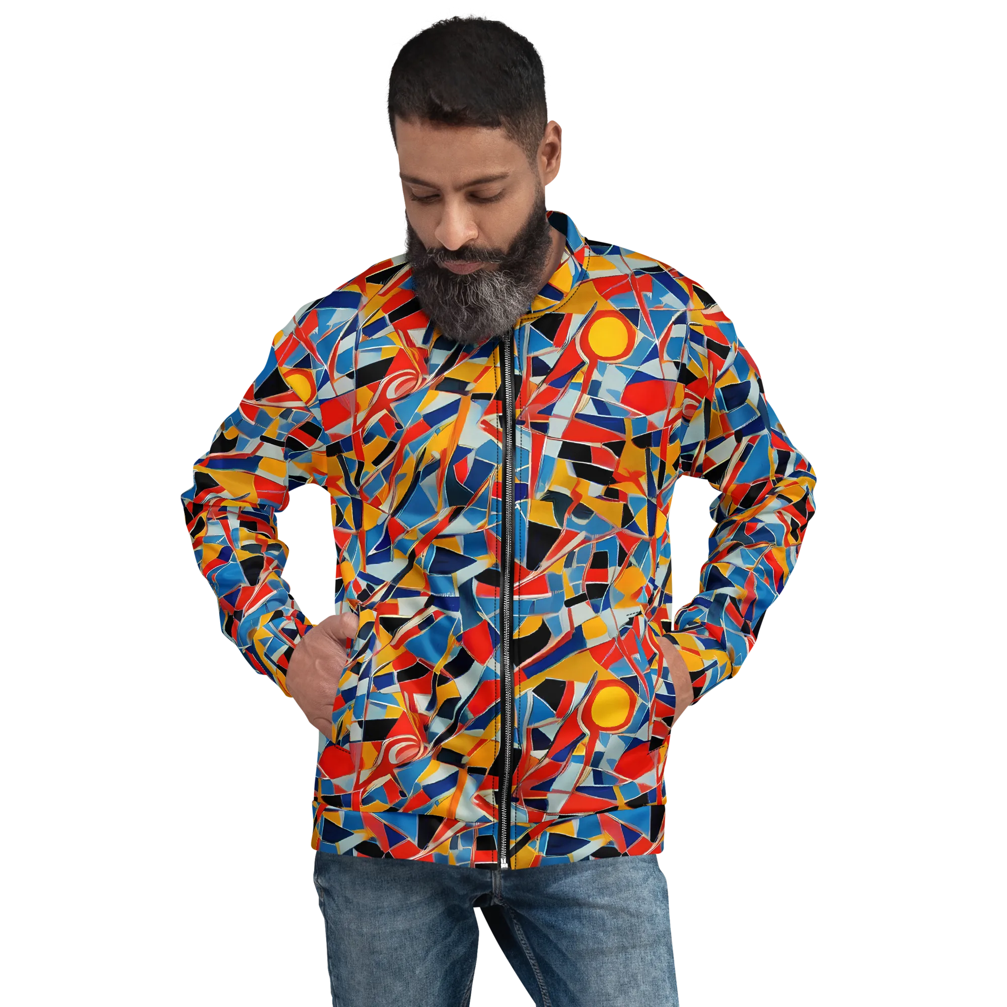 Abstract Mingle on Bomber Jacket — Front