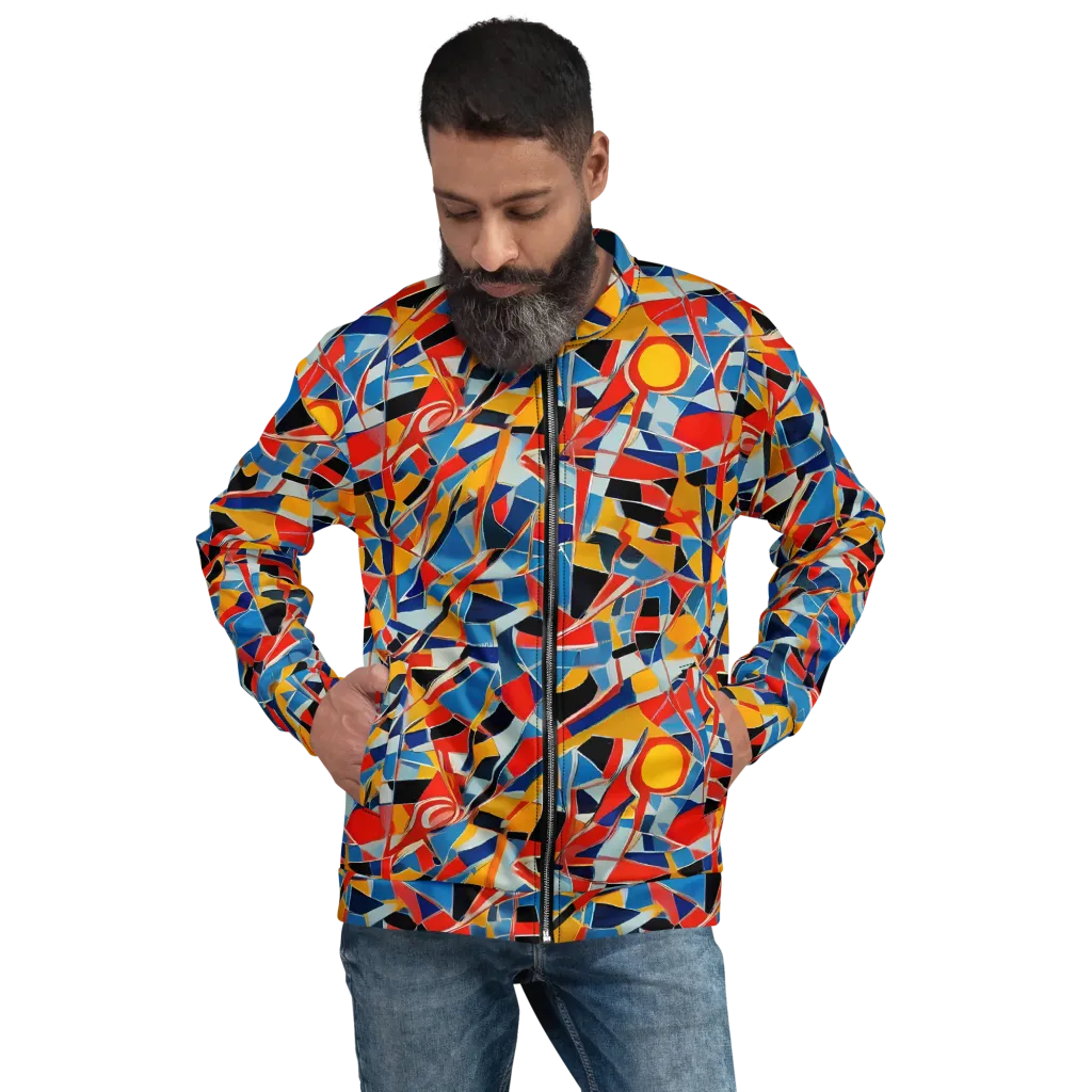 Abstract Mingle on Bomber Jacket — Front
