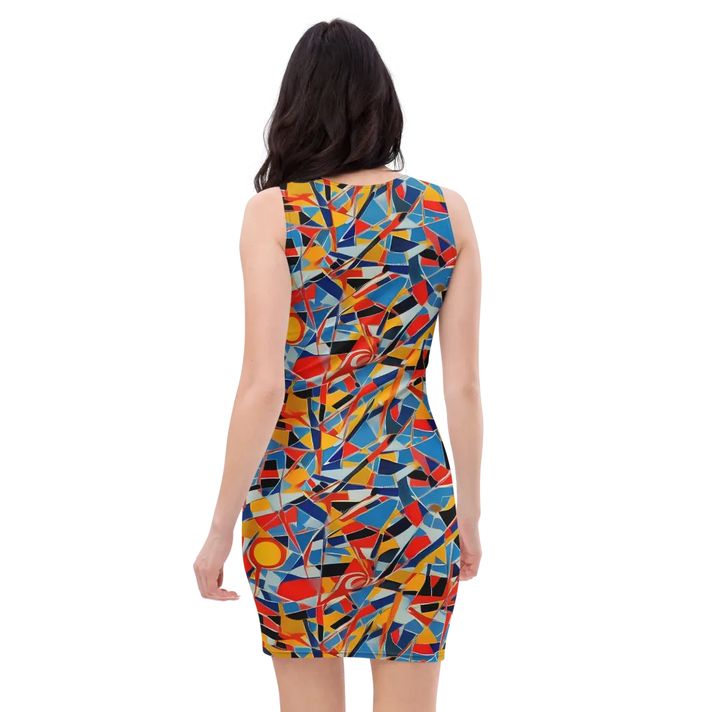 Abstract Mingle on Bodycon Dress — Back