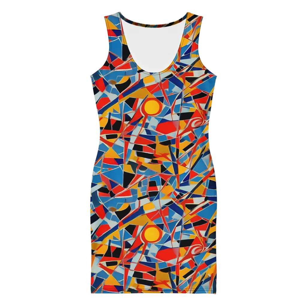 Abstract Mingle on Bodycon Dress — Front