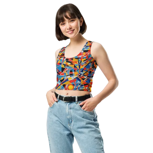 Abstract Mingle on a Crop Top